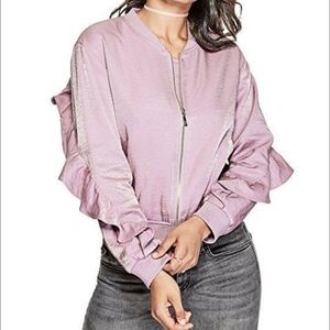 Guess Pinkish mauve Bomber Jacket In A Size Small
